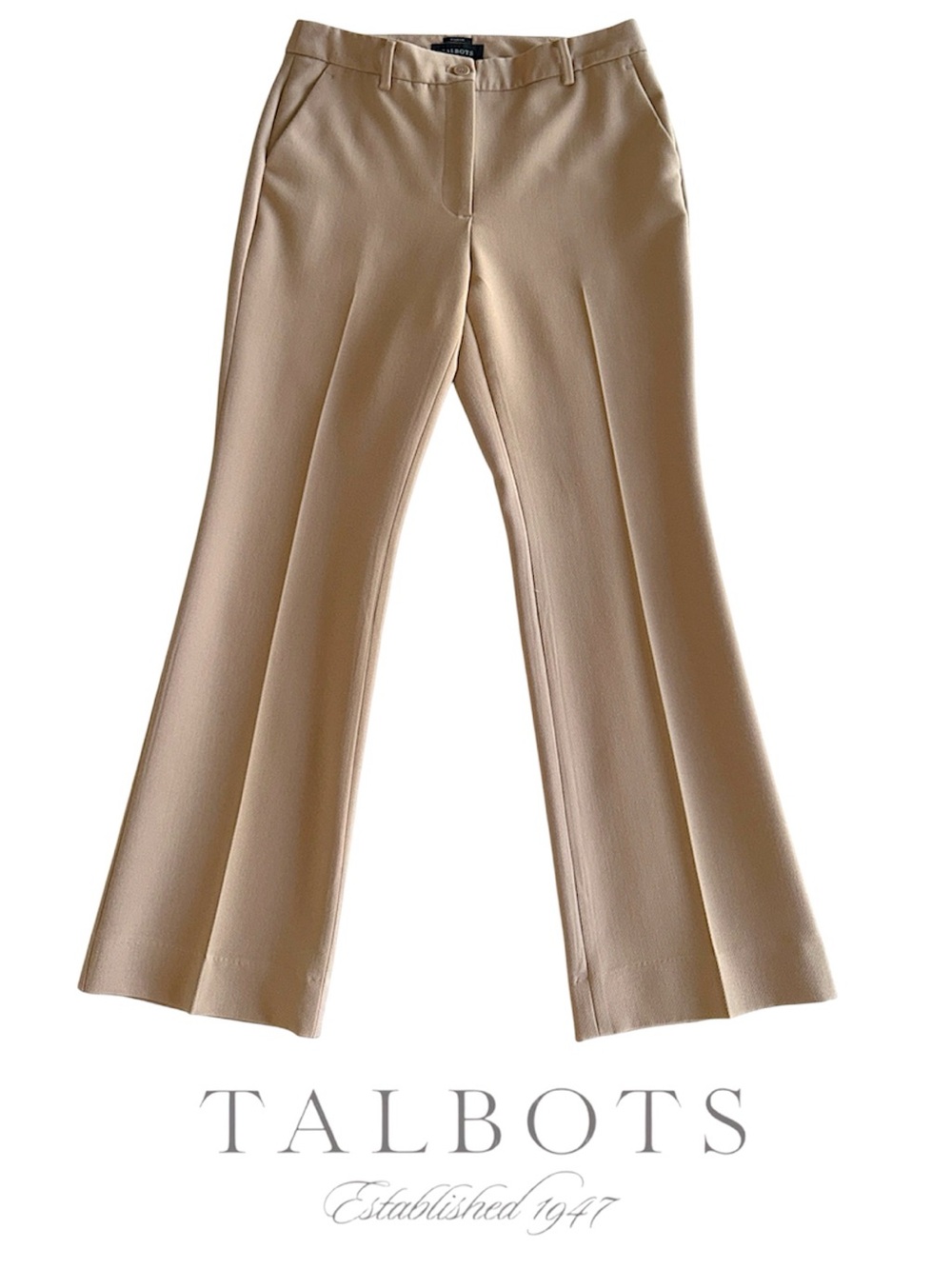 Talbots Raleigh Fit Tailored Pant Camel Tan Straight Leg Slight Flare Seasonless